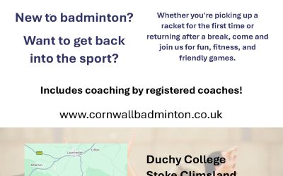 Free Promotional (Adult) Badminton Sessions – 9th & 16th November