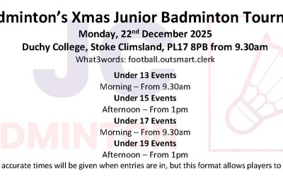 JC Badminton’s Xmas Junior Badminton Tournament